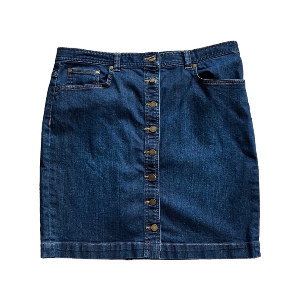 Chaps Denim Button Up Skirt Size 12